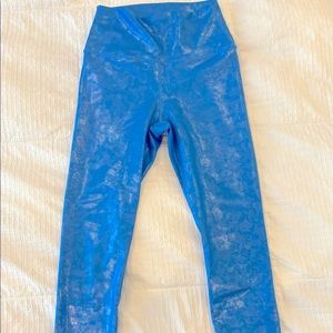 Carbon38 Takara Shine High Rise 7/8 Leggings + Sports Bra - Electric Blue-Small